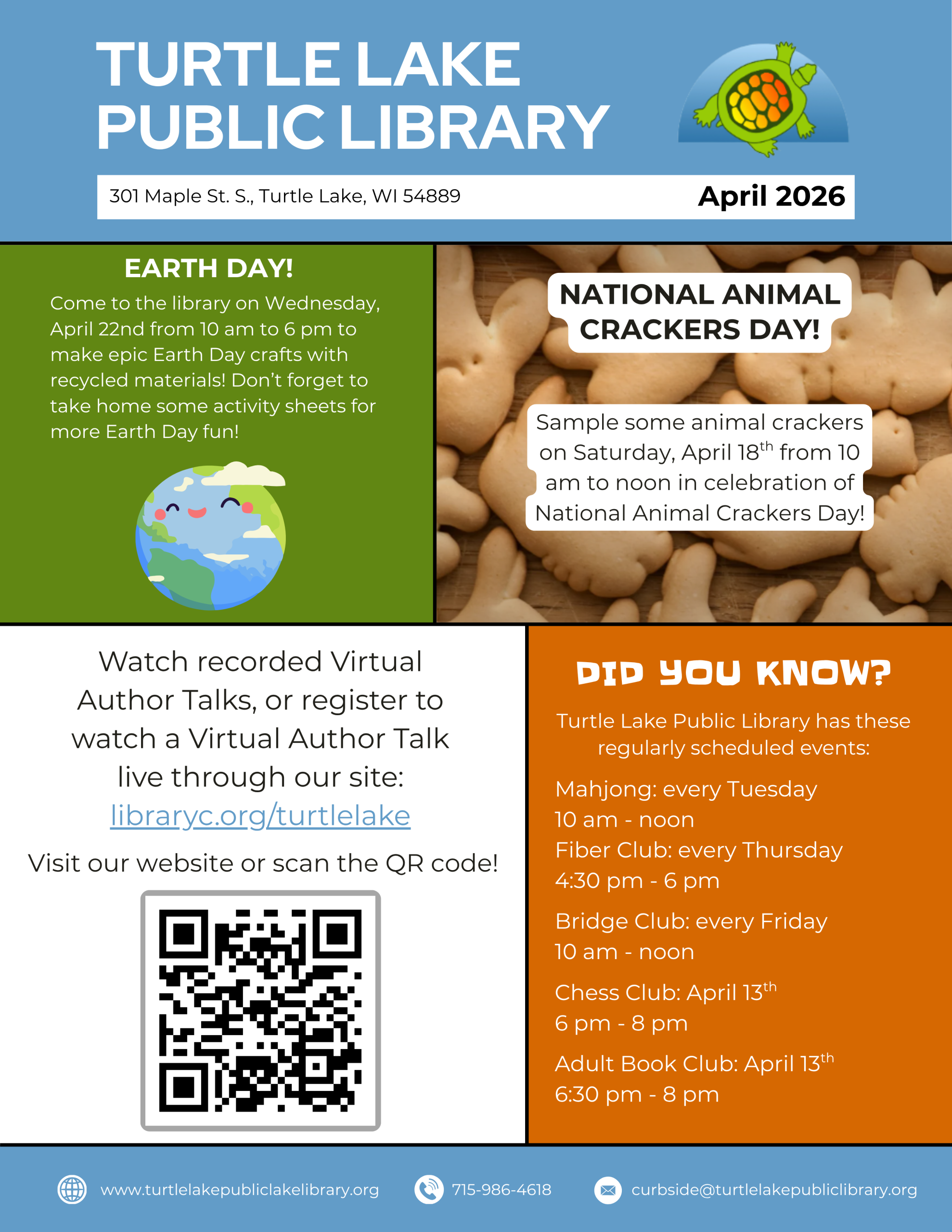 Turtle Lake Public Library  Newsletter for April 2026